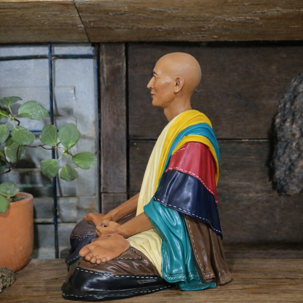 Realistic Portrait Sculpture of Venerable Thích Minh Tuệ (Seated Pose)