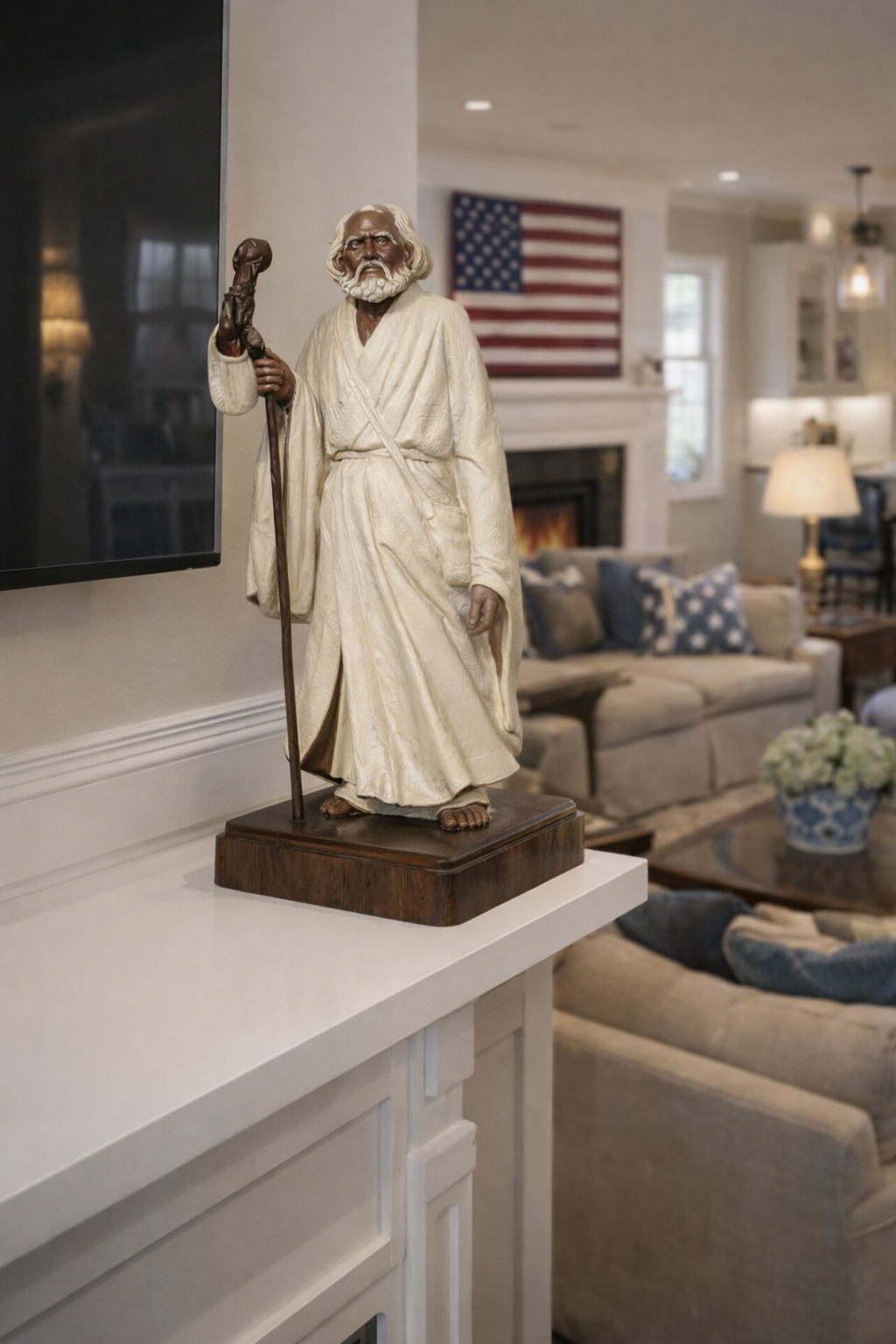 Bodhidharma Portrait Statue for Meditation & Spiritual Space