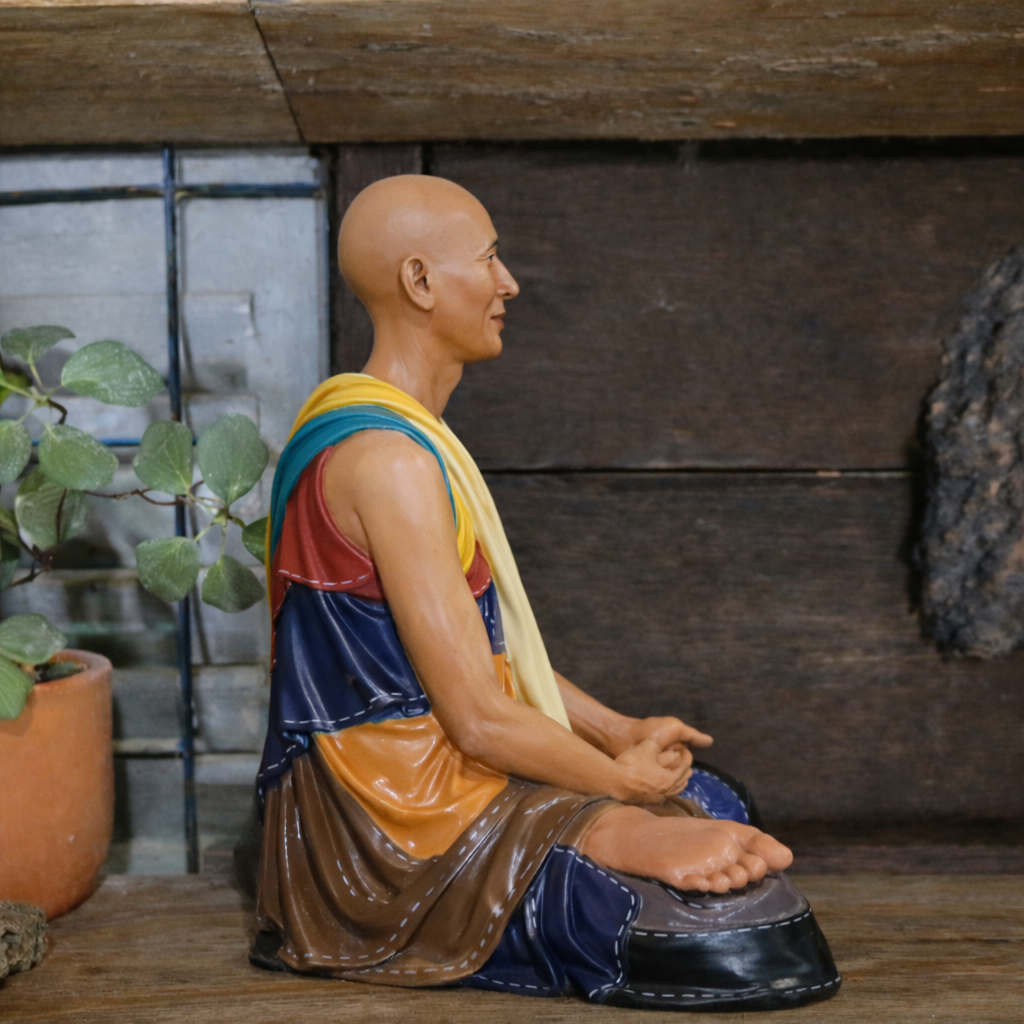 Realistic Portrait Sculpture of Venerable Thích Minh Tuệ (Seated Pose)