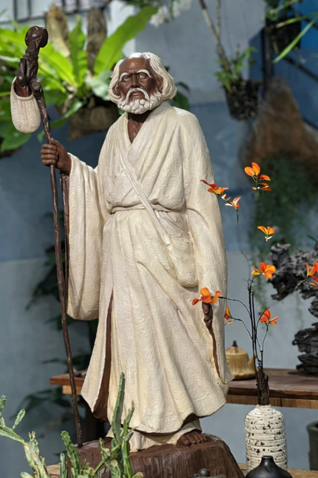 Bodhidharma Portrait Statue for Meditation & Spiritual Space