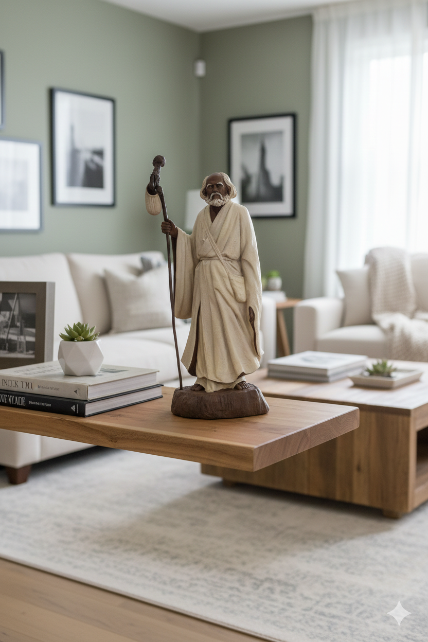 Bodhidharma Portrait Statue for Meditation & Spiritual Space