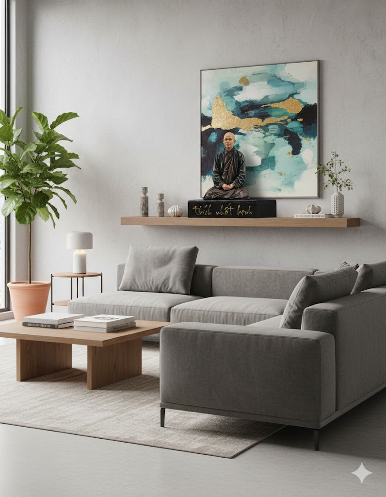 Zen Master Thích Nhất Hạnh Statue for Meditation & Home Decor